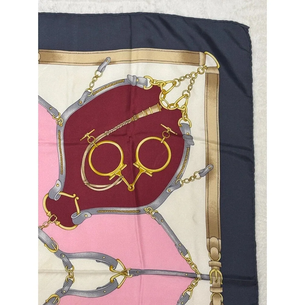 Vintage CELINE Silk Equestrian Square Scarf 33
